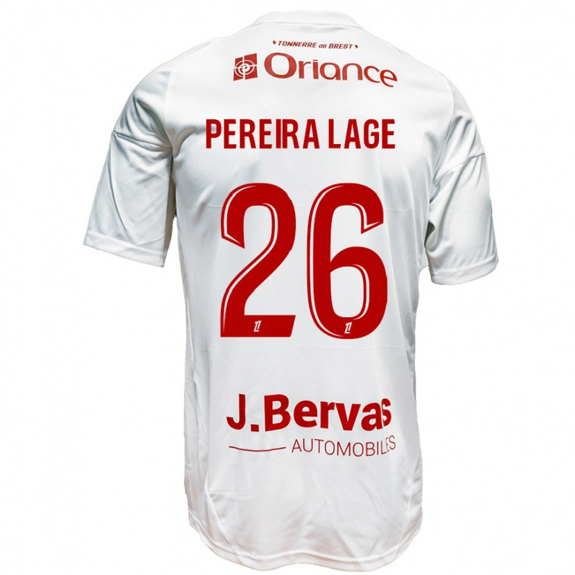 Danxen Barn Mathias Pereira Lage #26 Vit Röd Bortatröja Matchtröjor 2024/25 Tröjor T-Tröja