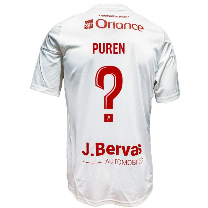 Danxen Barn Matthieu Puren #0 Vit Röd Bortatröja Matchtröjor 2024/25 Tröjor T-Tröja