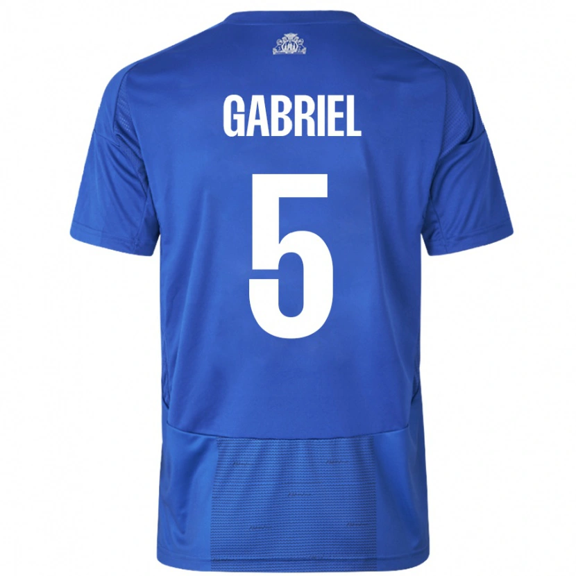 Danxen Barn Gabriel Pereira #5 Vit Blå Bortatröja Matchtröjor 2024/25 Tröjor T-Tröja