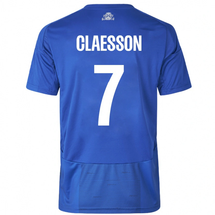 Danxen Barn Viktor Claesson #7 Vit Blå Bortatröja Matchtröjor 2024/25 Tröjor T-Tröja