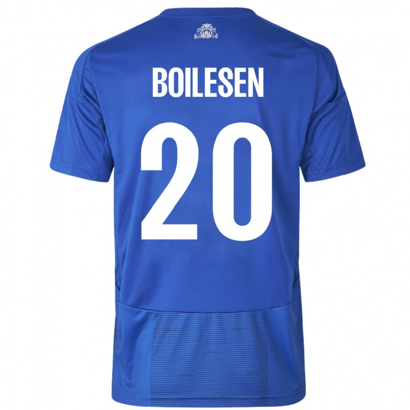 Danxen Barn Nicolai Boilesen #20 Vit Blå Bortatröja Matchtröjor 2024/25 Tröjor T-Tröja