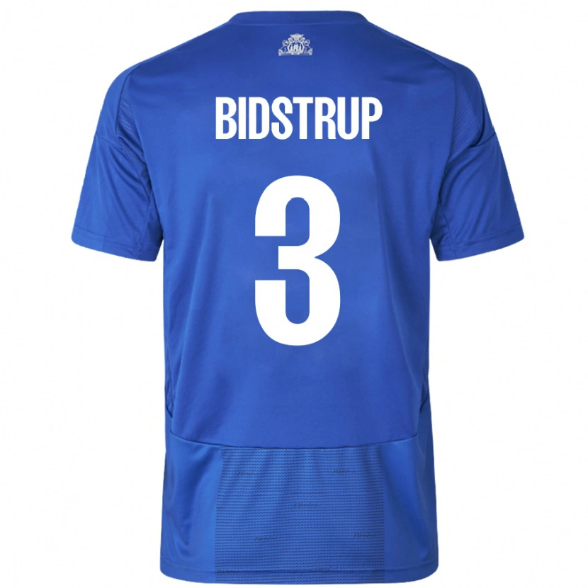 Danxen Barn Hjalte Bidstrup #3 Vit Blå Bortatröja Matchtröjor 2024/25 Tröjor T-Tröja