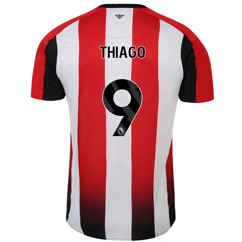 Danxen Män Igor Thiago #9 Röd Vit Hemmatröja Matchtröjor 2024/25 Tröjor T-Tröja
