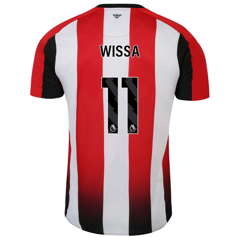 Danxen Män Yoane Wissa #11 Röd Vit Hemmatröja Matchtröjor 2024/25 Tröjor T-Tröja