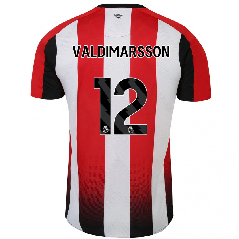 Danxen Män Hákon Rafn Valdimarsson #12 Röd Vit Hemmatröja Matchtröjor 2024/25 Tröjor T-Tröja
