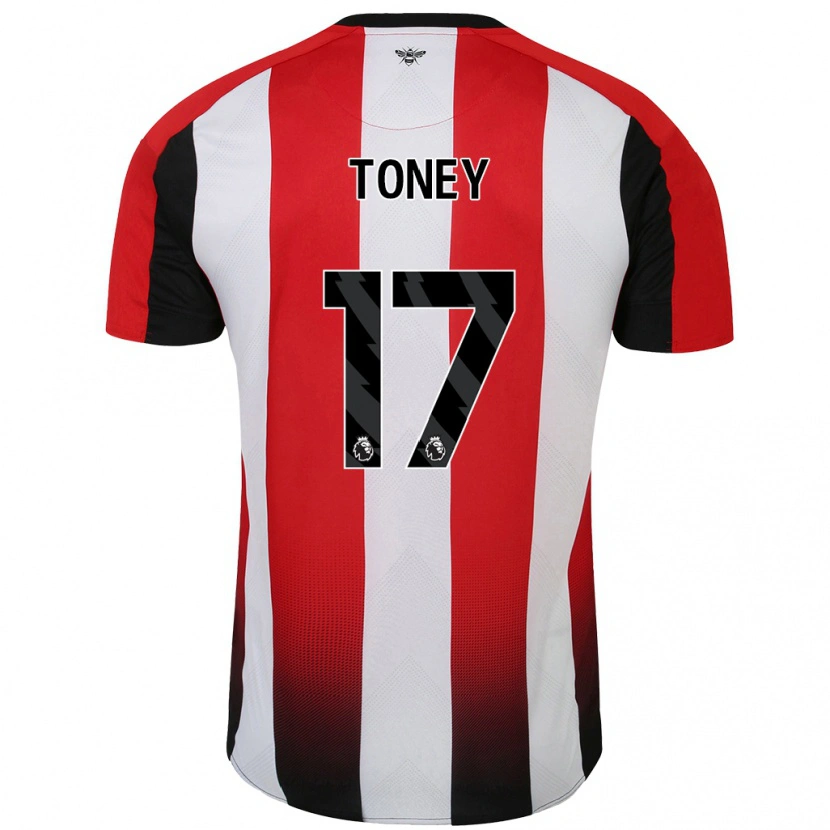Danxen Män Ivan Toney #17 Röd Vit Hemmatröja Matchtröjor 2024/25 Tröjor T-Tröja