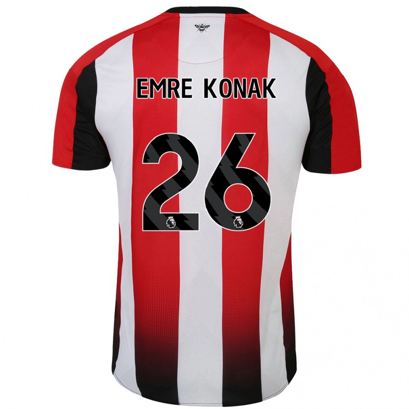 Danxen Män Yunus Emre Konak #26 Röd Vit Hemmatröja Matchtröjor 2024/25 Tröjor T-Tröja