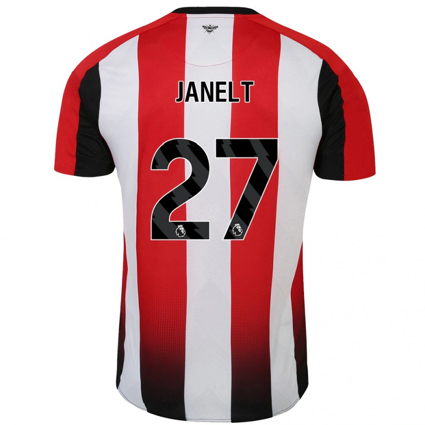 Danxen Män Vitaly Janelt #27 Röd Vit Hemmatröja Matchtröjor 2024/25 Tröjor T-Tröja