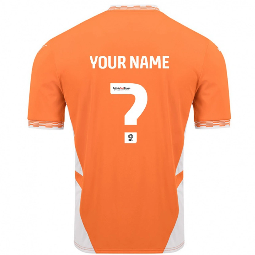 Danxen Män Ditt Namn #0 Orange Vit Hemmatröja Matchtröjor 2024/25 Tröjor T-Tröja