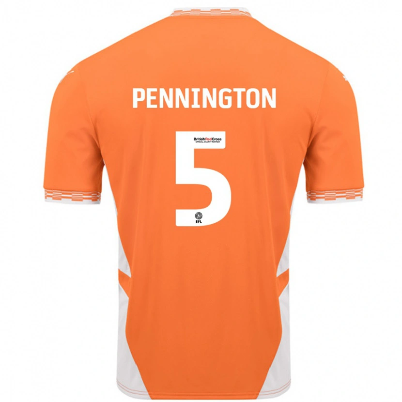 Danxen Män Matthew Pennington #5 Orange Vit Hemmatröja Matchtröjor 2024/25 Tröjor T-Tröja