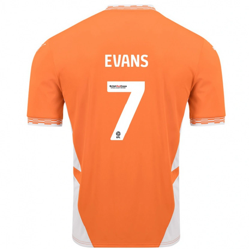 Danxen Män Lee Evans #7 Orange Vit Hemmatröja Matchtröjor 2024/25 Tröjor T-Tröja