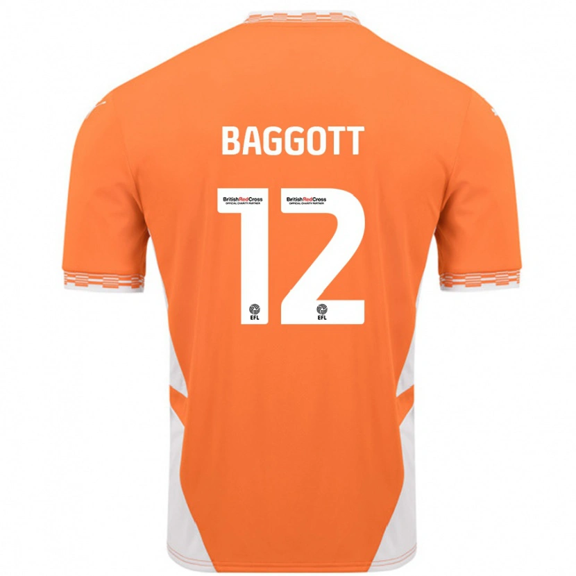 Danxen Män Elkan Baggott #12 Orange Vit Hemmatröja Matchtröjor 2024/25 Tröjor T-Tröja