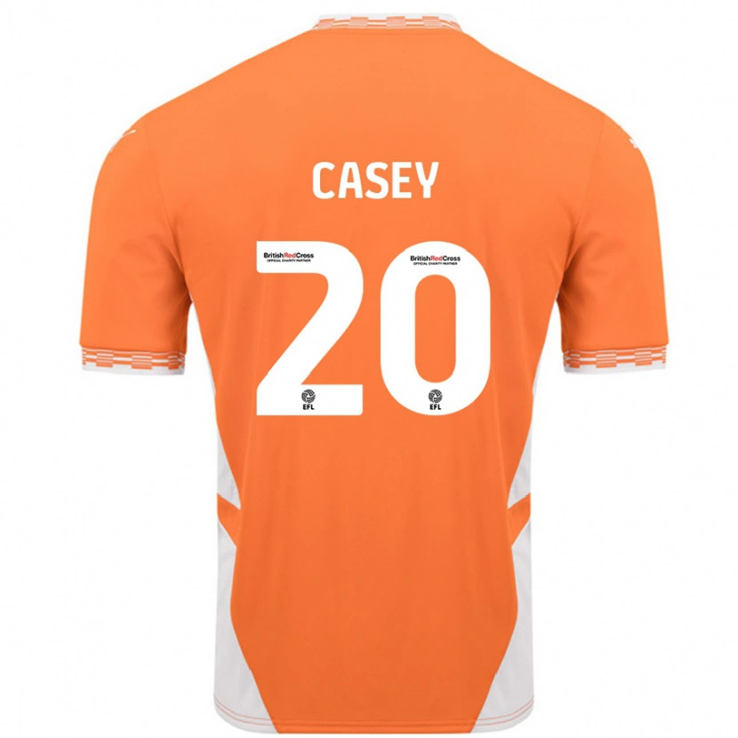 Danxen Män Oliver Casey #20 Orange Vit Hemmatröja Matchtröjor 2024/25 Tröjor T-Tröja