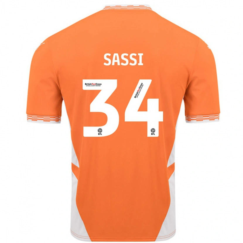 Danxen Män Dan Sassi #34 Orange Vit Hemmatröja Matchtröjor 2024/25 Tröjor T-Tröja