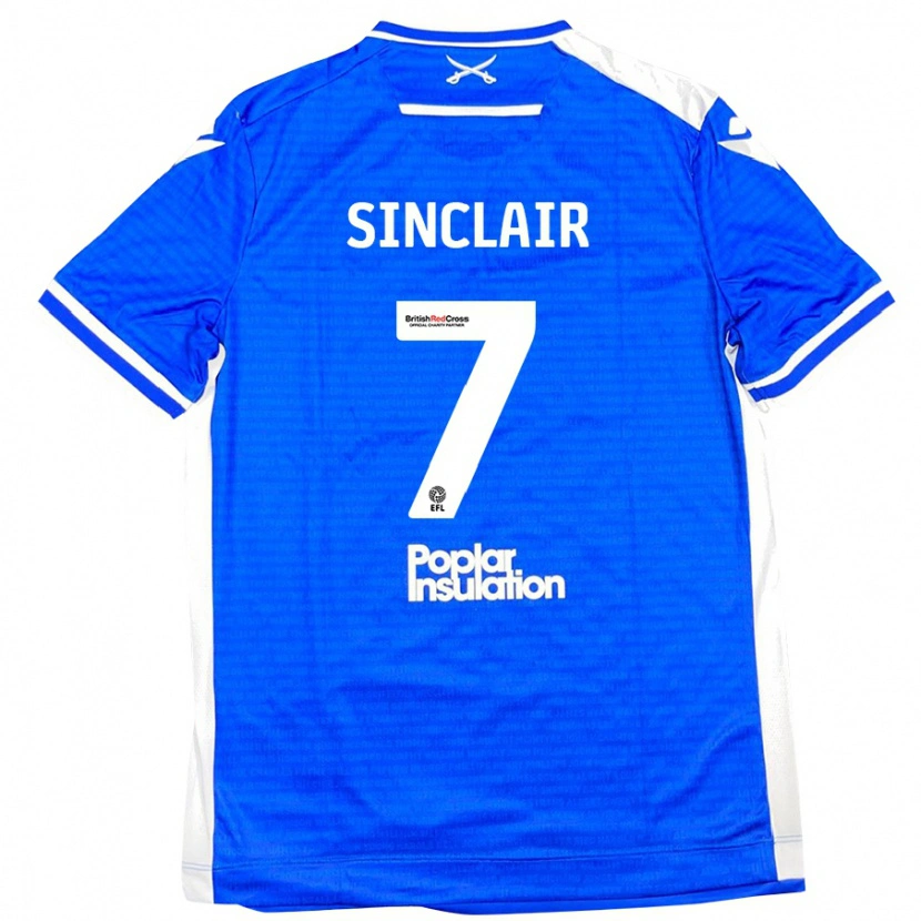 Danxen Män Scott Sinclair #7 Blå Vit Hemmatröja Matchtröjor 2024/25 Tröjor T-Tröja