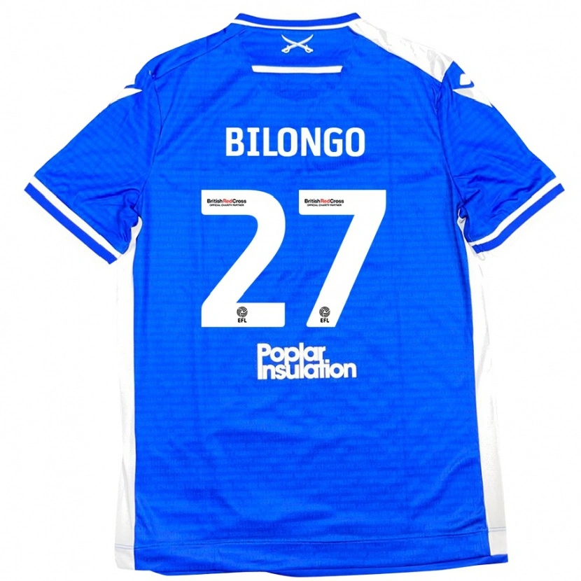 Danxen Män Bryant Bilongo #27 Blå Vit Hemmatröja Matchtröjor 2024/25 Tröjor T-Tröja