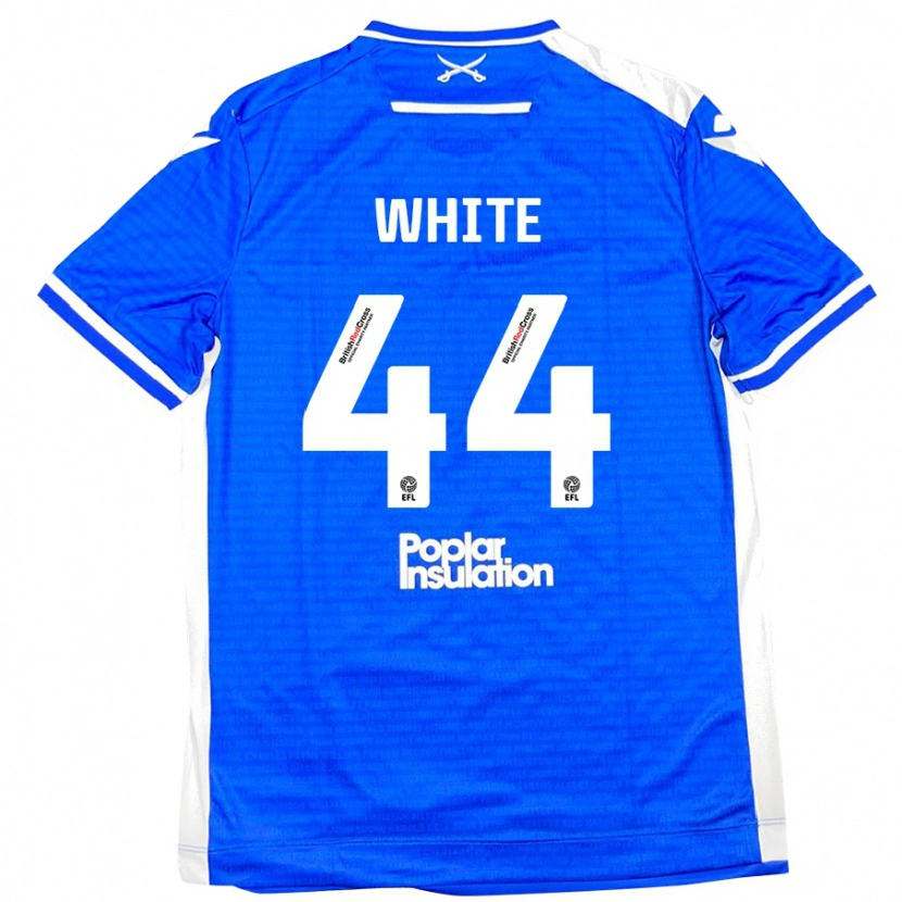 Danxen Män Charlie White #44 Blå Vit Hemmatröja Matchtröjor 2024/25 Tröjor T-Tröja