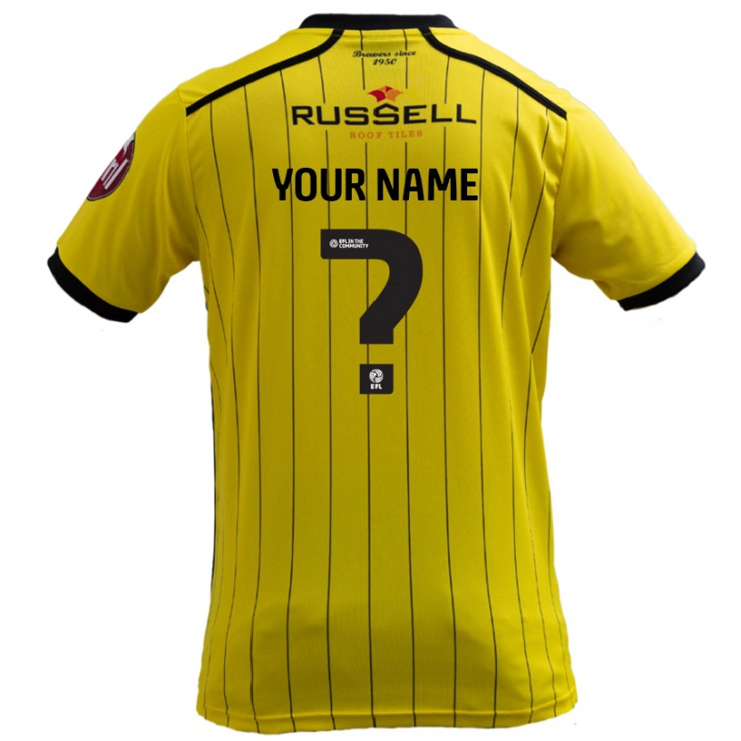 Danxen Män Ditt Namn #0 Gul Hemmatröja Matchtröjor 2024/25 Tröjor T-Tröja