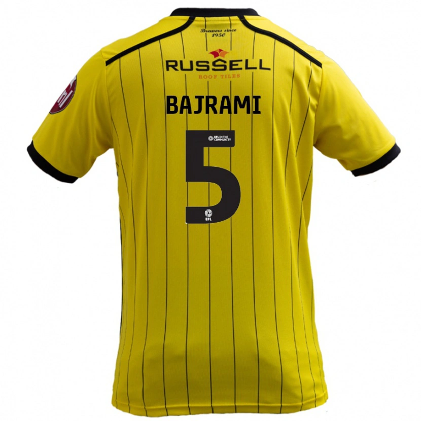 Danxen Män Geraldo Bajrami #5 Gul Hemmatröja Matchtröjor 2024/25 Tröjor T-Tröja