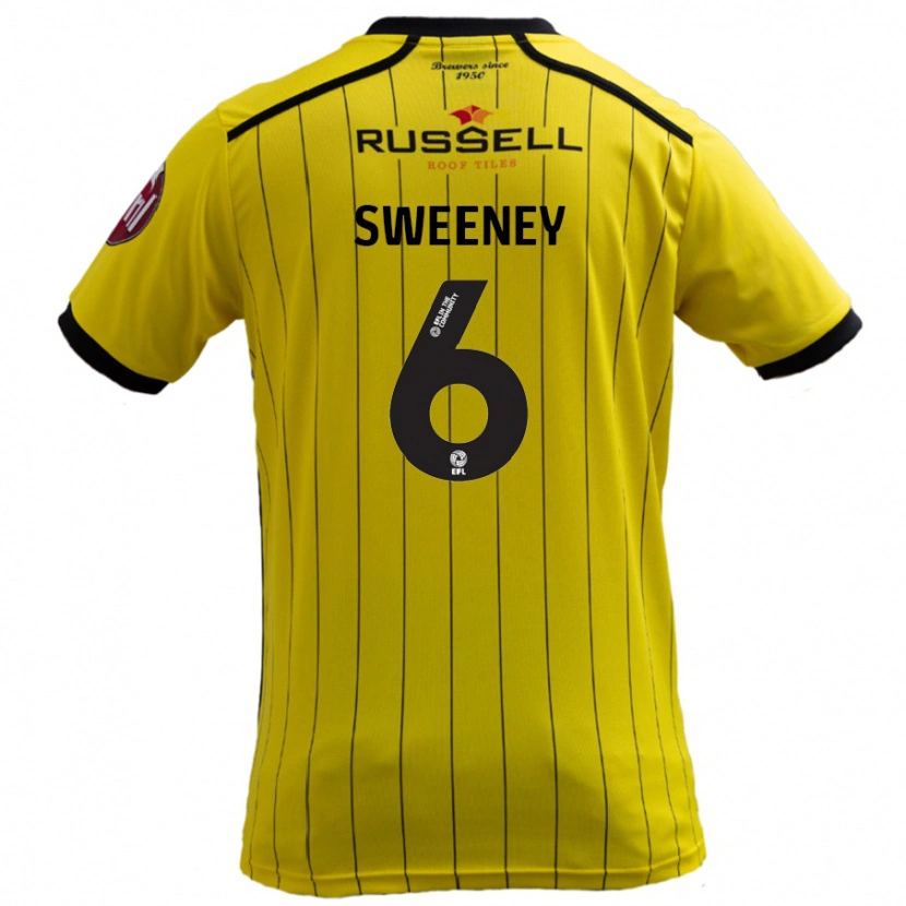 Danxen Män Ryan Sweeney #6 Gul Hemmatröja Matchtröjor 2024/25 Tröjor T-Tröja