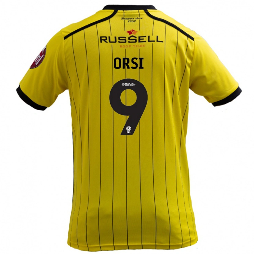 Danxen Män Danilo Orsi #9 Gul Hemmatröja Matchtröjor 2024/25 Tröjor T-Tröja