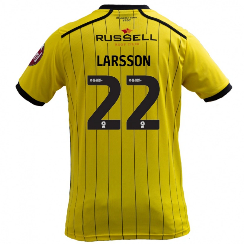 Danxen Män Julian Larsson #22 Gul Hemmatröja Matchtröjor 2024/25 Tröjor T-Tröja