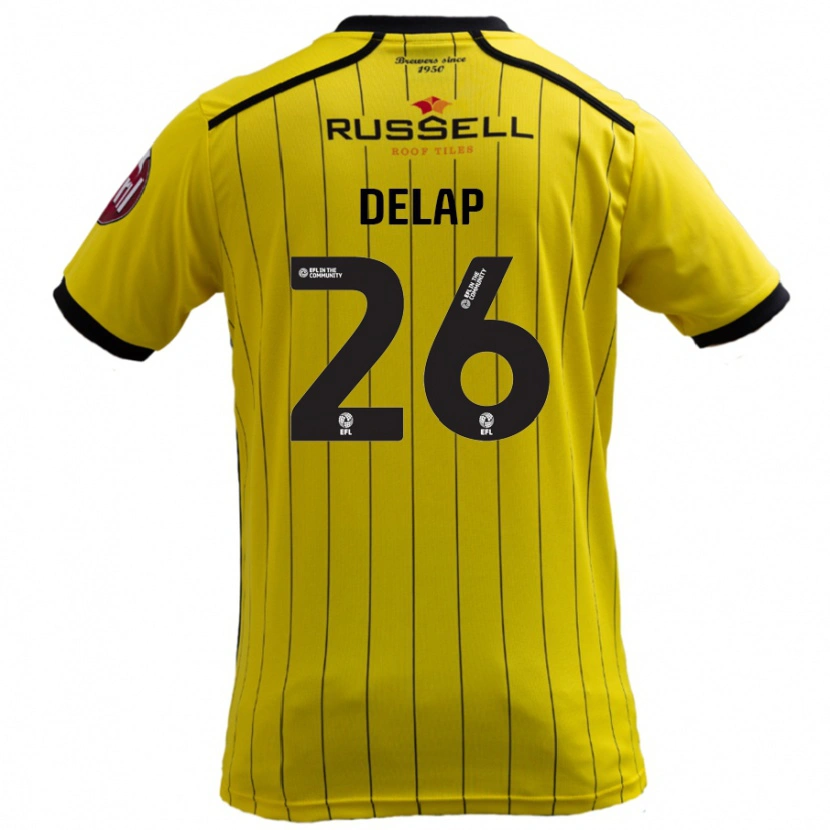 Danxen Män Finn Delap #26 Gul Hemmatröja Matchtröjor 2024/25 Tröjor T-Tröja
