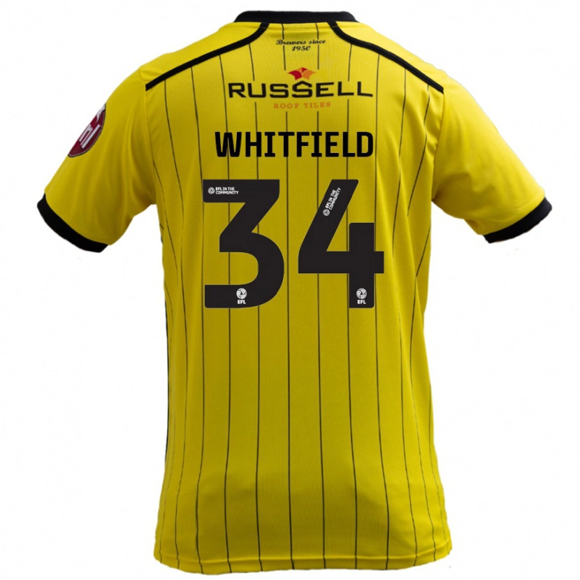 Danxen Män Ben Whitfield #34 Gul Hemmatröja Matchtröjor 2024/25 Tröjor T-Tröja