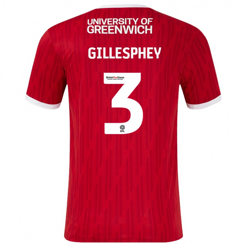 Danxen Män Macaulay Gillesphey #3 Röd Vit Hemmatröja Matchtröjor 2024/25 Tröjor T-Tröja