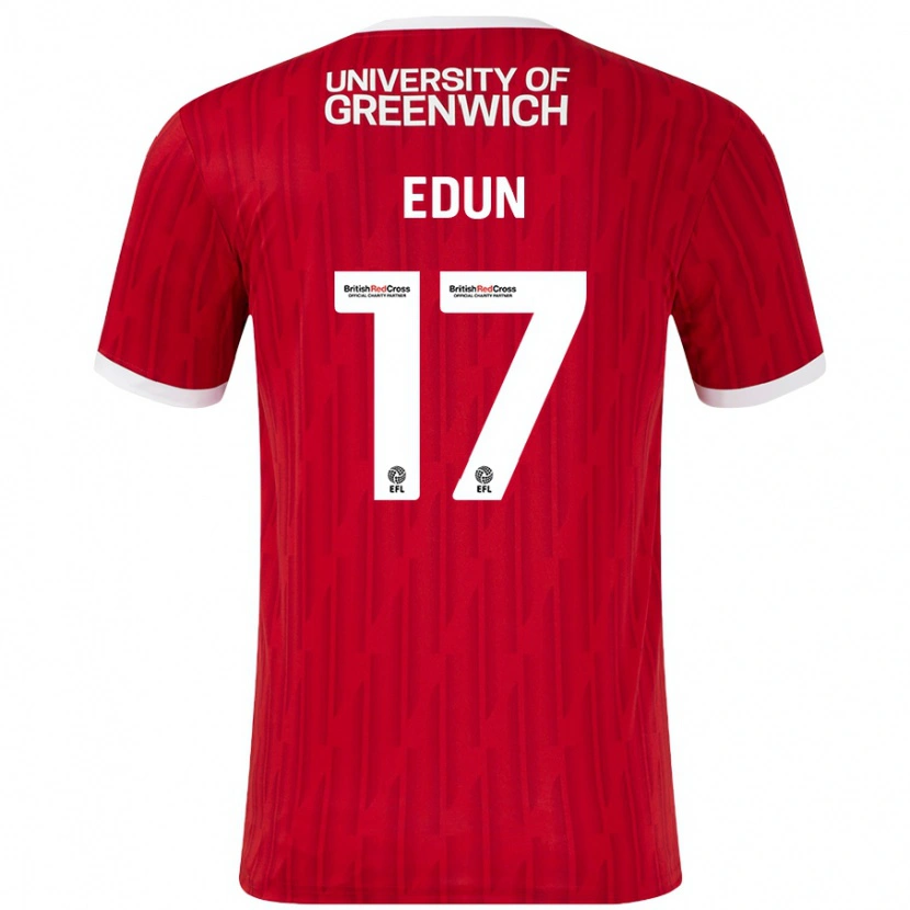 Danxen Män Tayo Edun #17 Röd Vit Hemmatröja Matchtröjor 2024/25 Tröjor T-Tröja