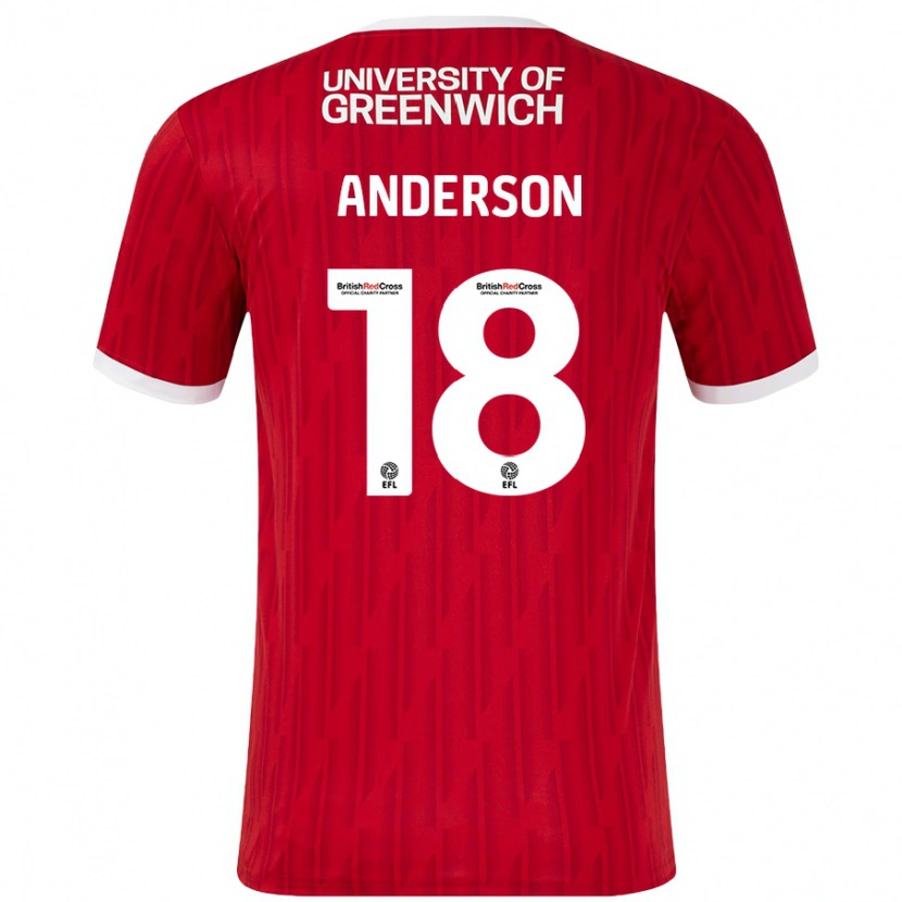 Danxen Män Karoy Anderson #18 Röd Vit Hemmatröja Matchtröjor 2024/25 Tröjor T-Tröja