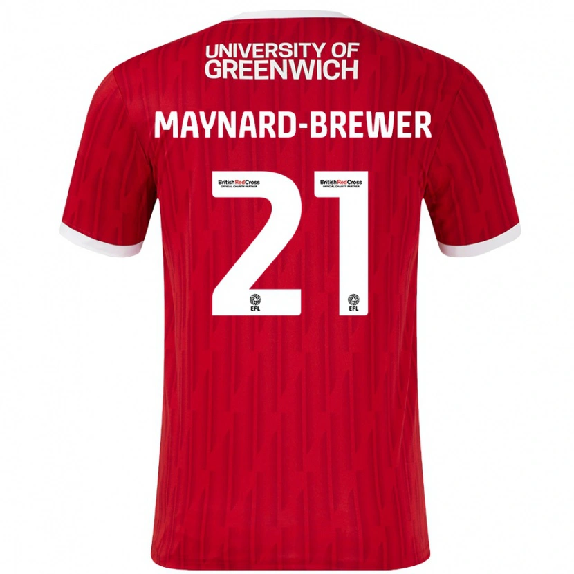 Danxen Män Ashley Maynard-Brewer #21 Röd Vit Hemmatröja Matchtröjor 2024/25 Tröjor T-Tröja