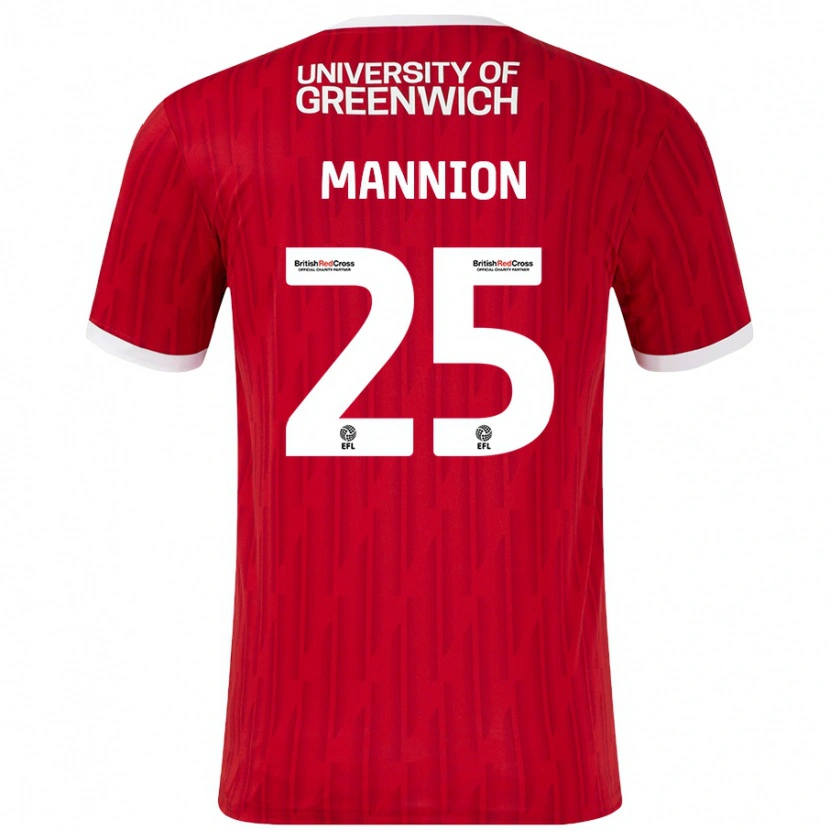 Danxen Män Will Mannion #25 Röd Vit Hemmatröja Matchtröjor 2024/25 Tröjor T-Tröja