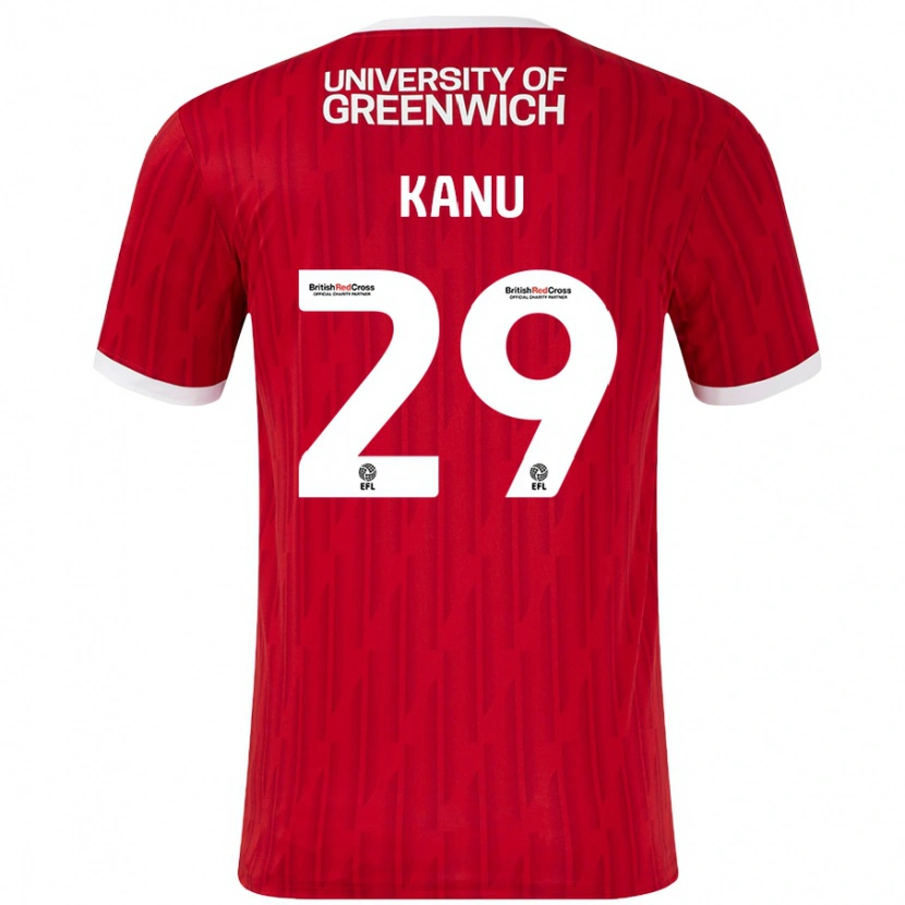 Danxen Män Daniel Kanu #29 Röd Vit Hemmatröja Matchtröjor 2024/25 Tröjor T-Tröja