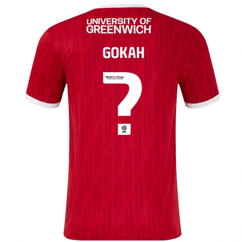 Danxen Män Reuben Gokah #0 Röd Vit Hemmatröja Matchtröjor 2024/25 Tröjor T-Tröja