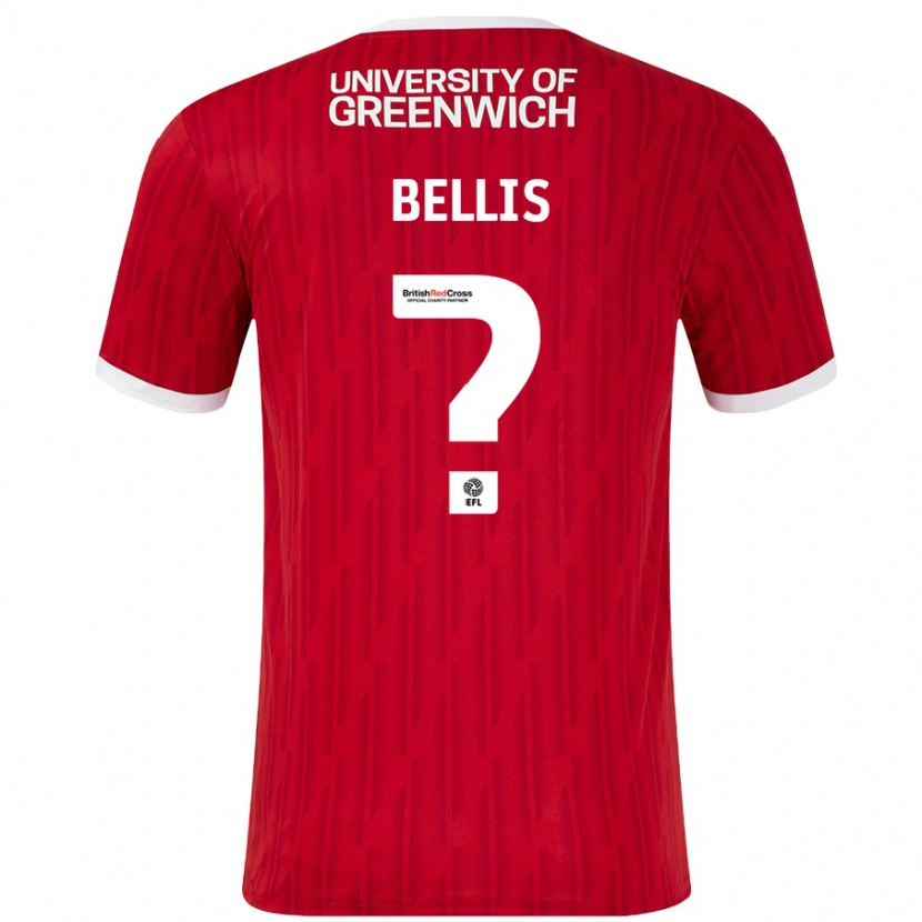 Danxen Män Reece Bellis #0 Röd Vit Hemmatröja Matchtröjor 2024/25 Tröjor T-Tröja
