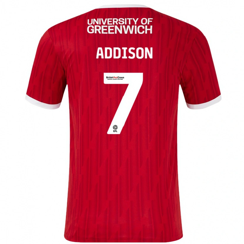 Danxen Män Angela Addison #7 Röd Vit Hemmatröja Matchtröjor 2024/25 Tröjor T-Tröja