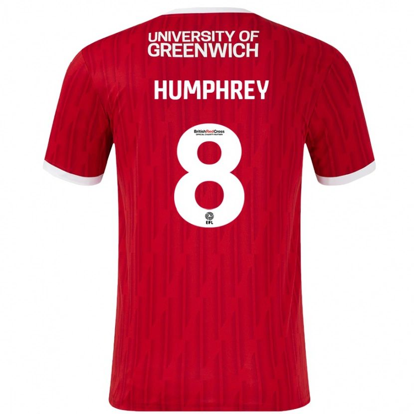 Danxen Män Carla Humphrey #8 Röd Vit Hemmatröja Matchtröjor 2024/25 Tröjor T-Tröja