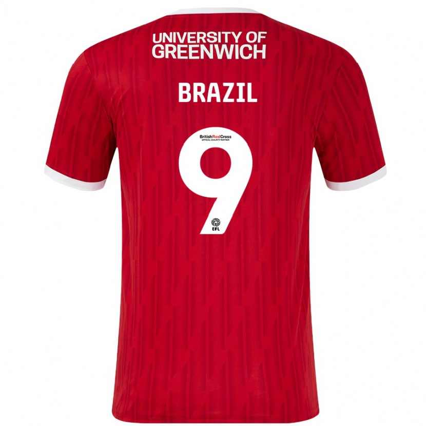 Danxen Män Ellie Brazil #9 Röd Vit Hemmatröja Matchtröjor 2024/25 Tröjor T-Tröja