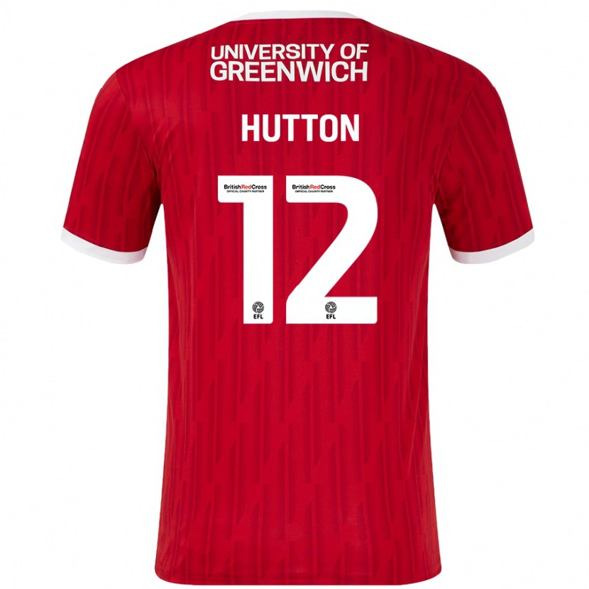 Danxen Män Jodie Hutton #12 Röd Vit Hemmatröja Matchtröjor 2024/25 Tröjor T-Tröja