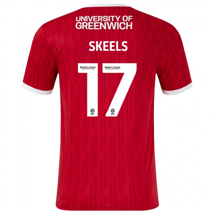 Danxen Män Kiera Skeels #17 Röd Vit Hemmatröja Matchtröjor 2024/25 Tröjor T-Tröja