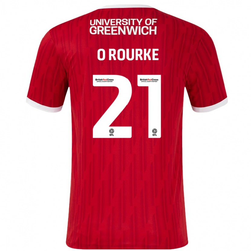 Danxen Män Sophie O'rourke #21 Röd Vit Hemmatröja Matchtröjor 2024/25 Tröjor T-Tröja