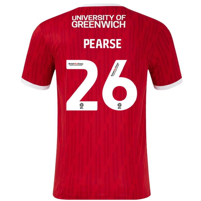 Danxen Män Gracie Pearse #26 Röd Vit Hemmatröja Matchtröjor 2024/25 Tröjor T-Tröja