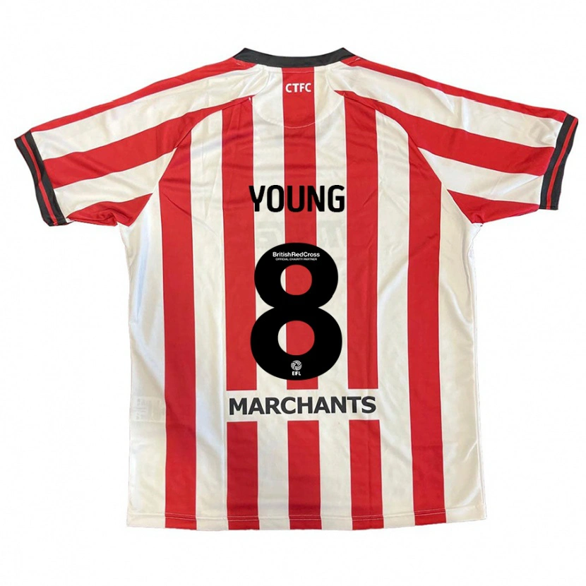 Danxen Män Luke Young #8 Röd Vit Hemmatröja Matchtröjor 2024/25 Tröjor T-Tröja