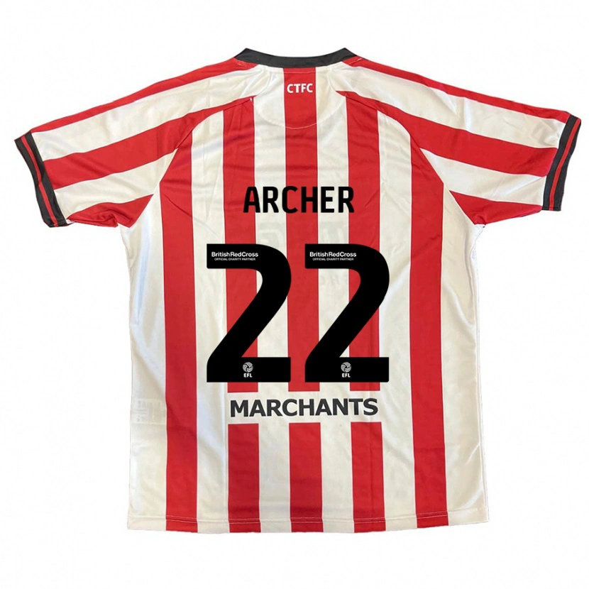 Danxen Män Ethon Archer #22 Röd Vit Hemmatröja Matchtröjor 2024/25 Tröjor T-Tröja