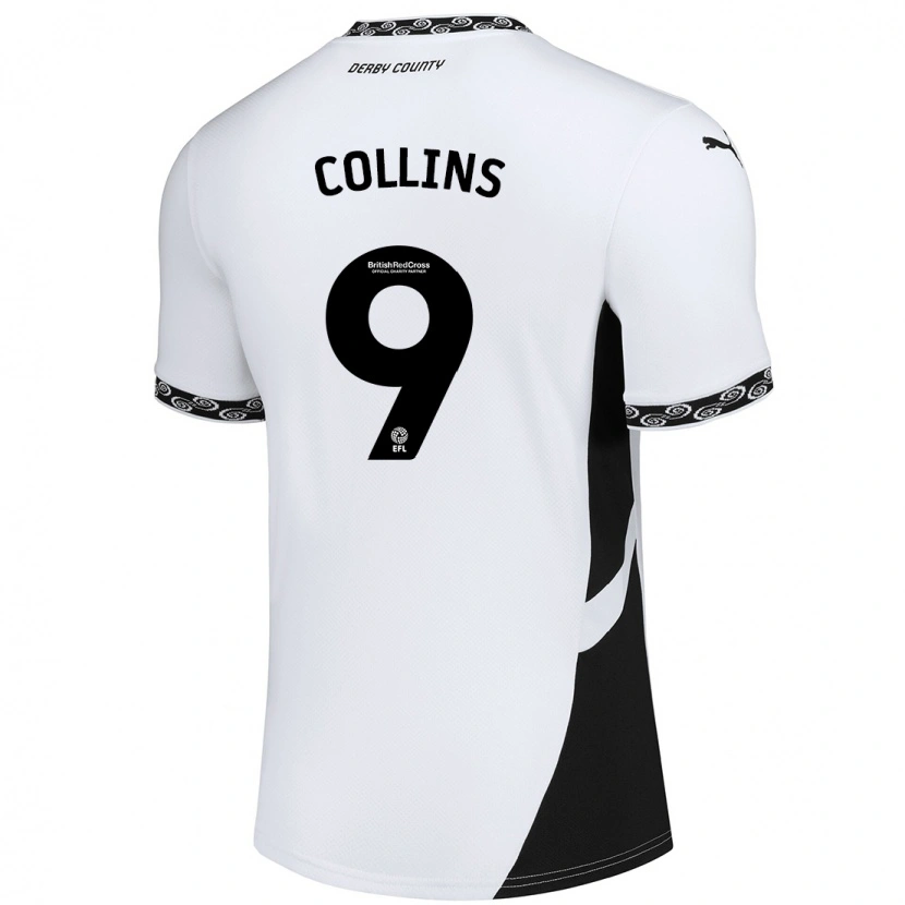 Danxen Män James Collins #9 Vit Svart Hemmatröja Matchtröjor 2024/25 Tröjor T-Tröja