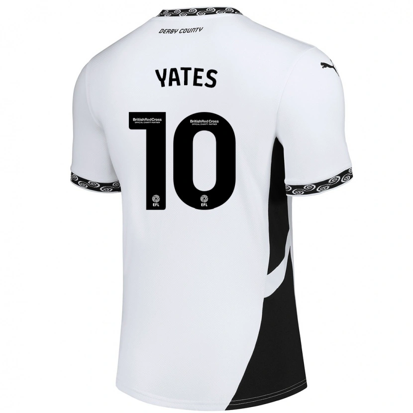 Danxen Män Jerry Yates #10 Vit Svart Hemmatröja Matchtröjor 2024/25 Tröjor T-Tröja
