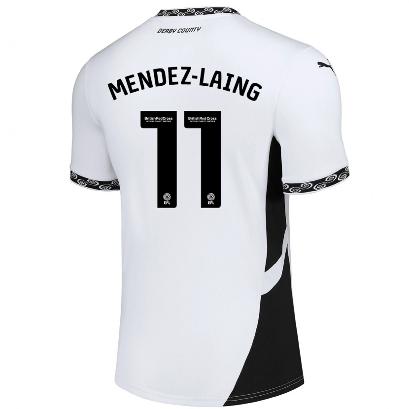 Danxen Män Nathaniel Méndez-Laing #11 Vit Svart Hemmatröja Matchtröjor 2024/25 Tröjor T-Tröja