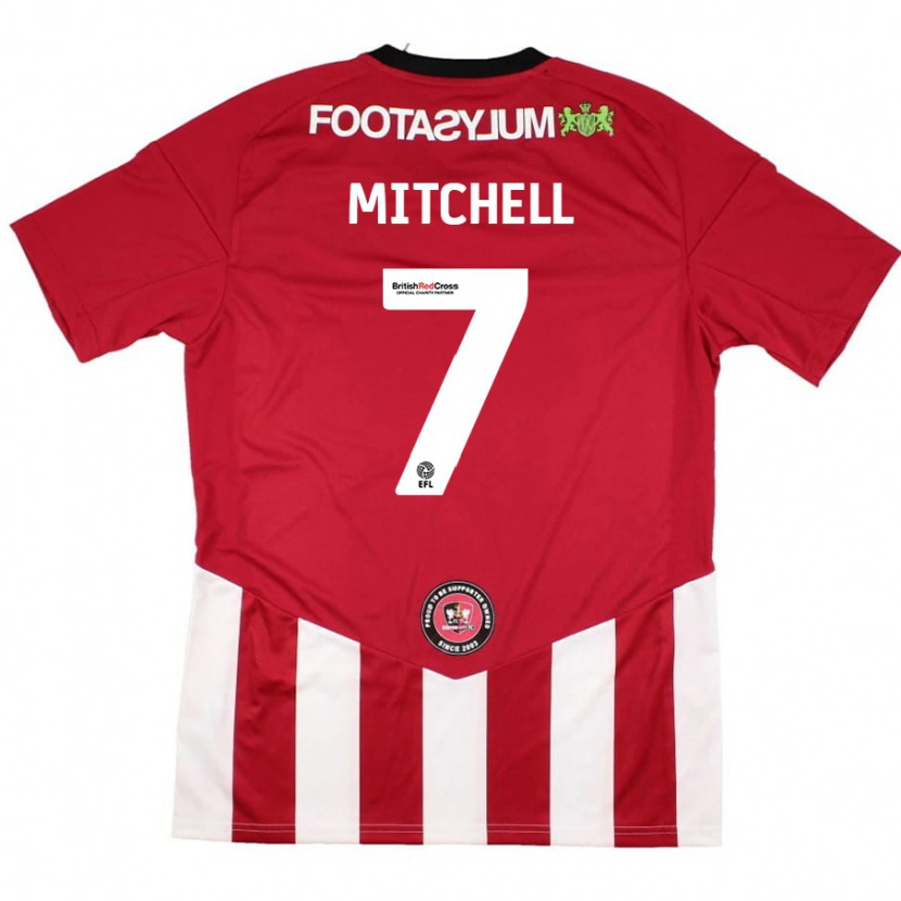 Danxen Män Demetri Mitchell #7 Röd Vit Hemmatröja Matchtröjor 2024/25 Tröjor T-Tröja