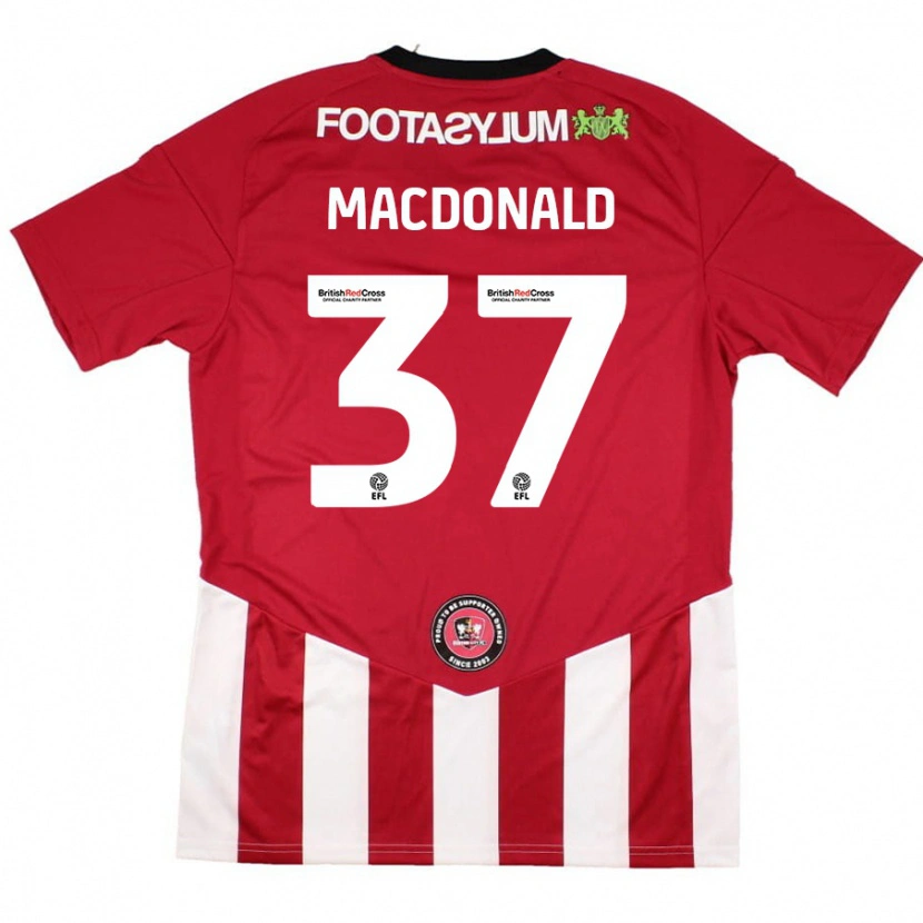 Danxen Män Shaun Macdonald #37 Röd Vit Hemmatröja Matchtröjor 2024/25 Tröjor T-Tröja